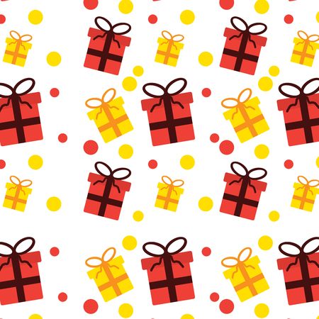 christmas seamless pattern with presents celebration vector illustrationのイラスト素材