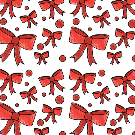 christmas bow ribbon decoration seamless pattern vector illustrationのイラスト素材