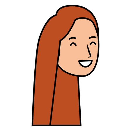 Beautiful woman head avatarのイラスト素材