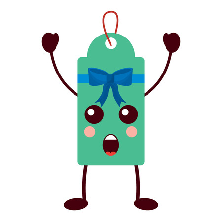 Kawaii christmas label cartoon comic vector illustrationのイラスト素材