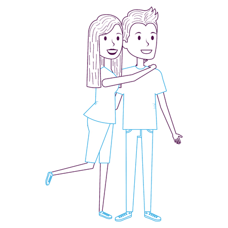 couple in love embraced vector illustration designのイラスト素材