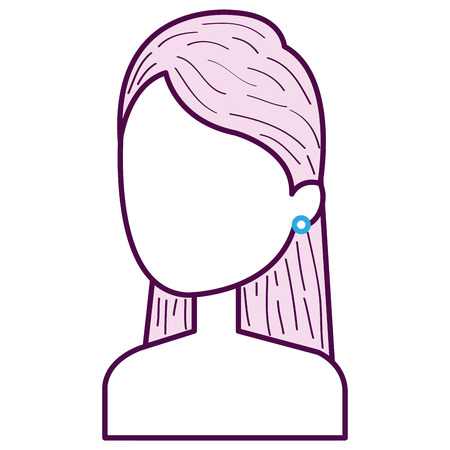 beautiful woman shirtless avatar character vector illustration designのイラスト素材