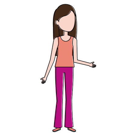 beautiful woman avatar character vector illustration designのイラスト素材