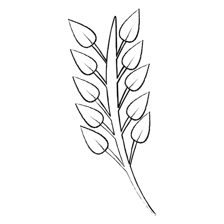 Leaves with stem icon image vector illustration designのイラスト素材