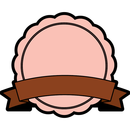 badge emblem banner ribbon empty vector illustrationのイラスト素材