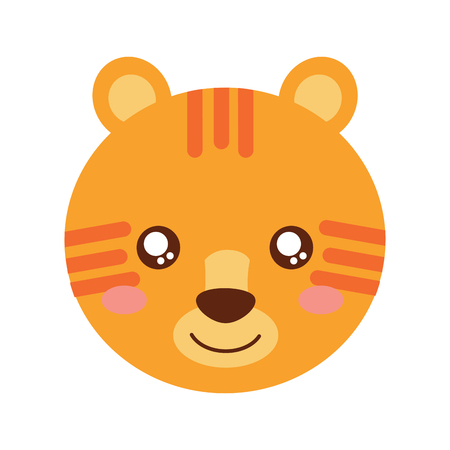 A cute animal tiger head image vector illustrationのイラスト素材