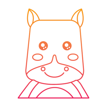 Cute portrait of a hippo.のイラスト素材