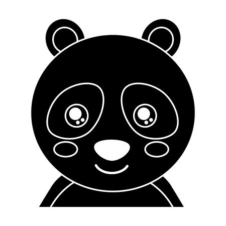 cute portrait panda bear animal baby with close eyes vector illustration pictogram designのイラスト素材