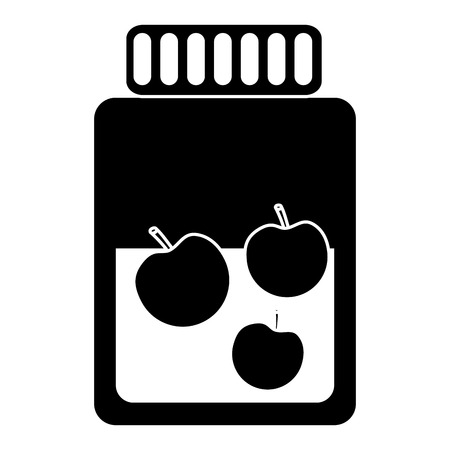 A jar of cherries icon image vector illustration design black and whiteのイラスト素材