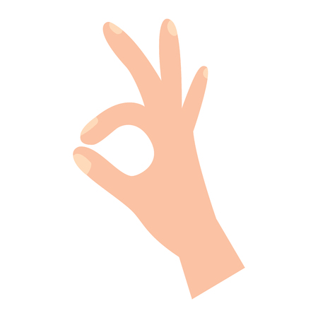 three fingers up ok hand gesture icon image vector illustration design のイラスト素材