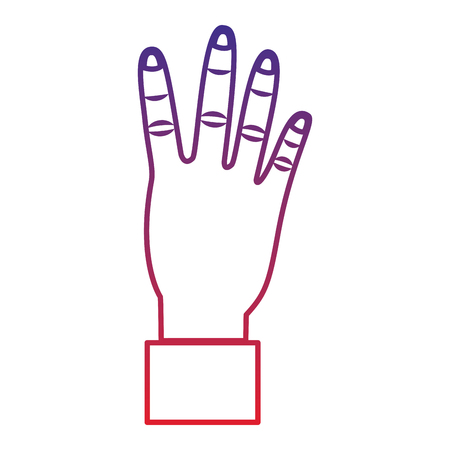 four fingers up hand gesture icon image vector illustration design のイラスト素材