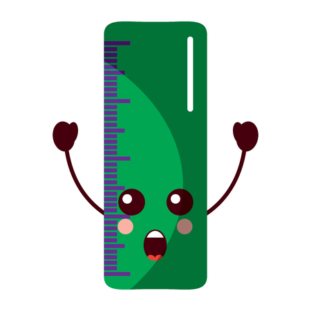 ruler excited school supplies kawaii icon image vector illustration design のイラスト素材