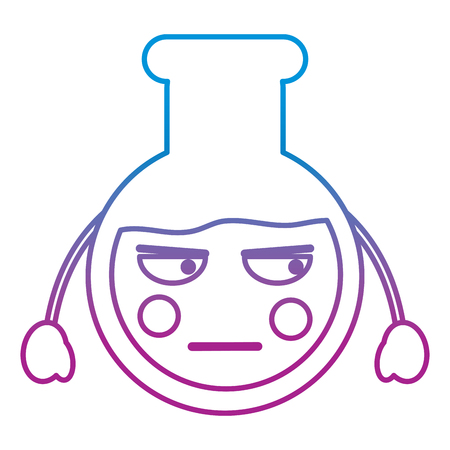 laboratory flask glass  cartoon vector illustration blue and purple line designのイラスト素材