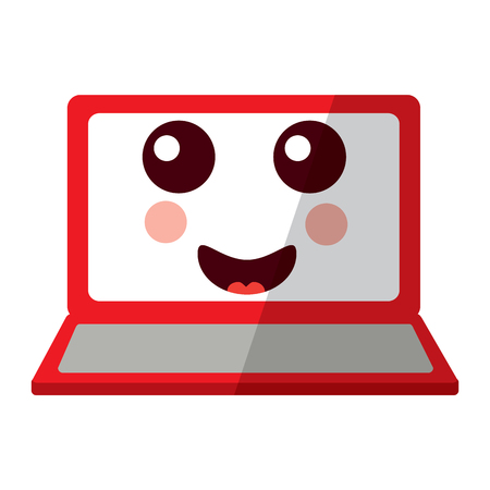 laptop computer  character screen vector illustrationのイラスト素材