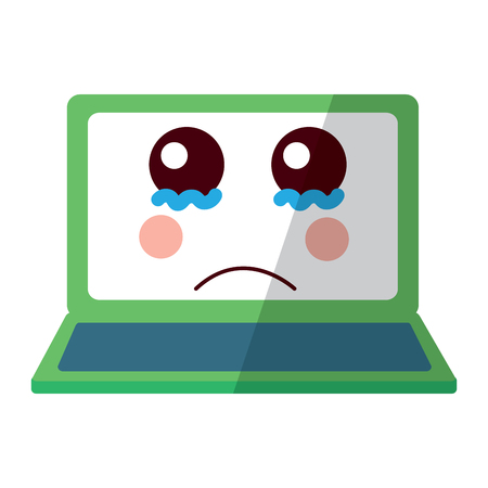 laptop computer character screen vector illustrationのイラスト素材