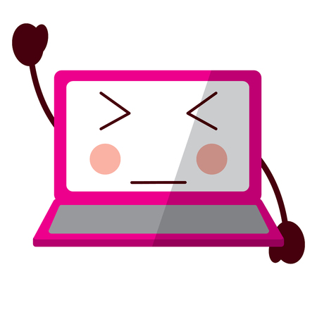 laptop computer character screen vector illustrationのイラスト素材