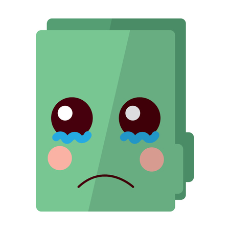 Folder document kawaii cute cartoon vector illustrationのイラスト素材