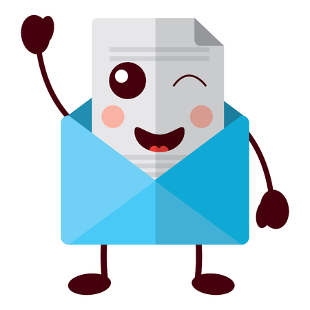email envelope letter message cartoon vector illustrationのイラスト素材