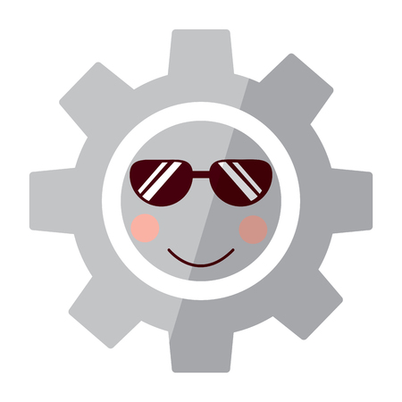 gear with sunglasses icon image vector illustration designのイラスト素材