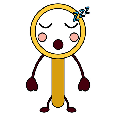 Sleeping magnifying glass kawaii icon image vector illustration designのイラスト素材