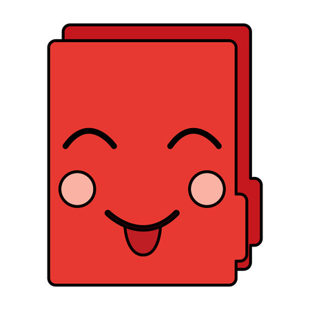 Happy file folder kawaii icon image vector illustration designのイラスト素材