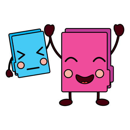 file folders kawaii icon image vector illustration design のイラスト素材