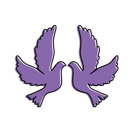 doves flying isolated icon vector illustration designのイラスト素材