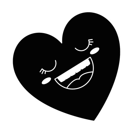 Cute heart character vector illustration designのイラスト素材