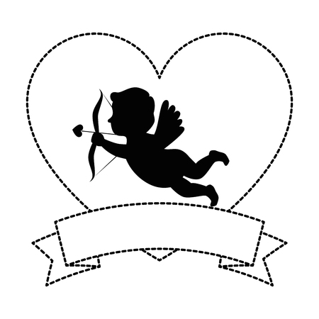 Cupid angel with heartのイラスト素材