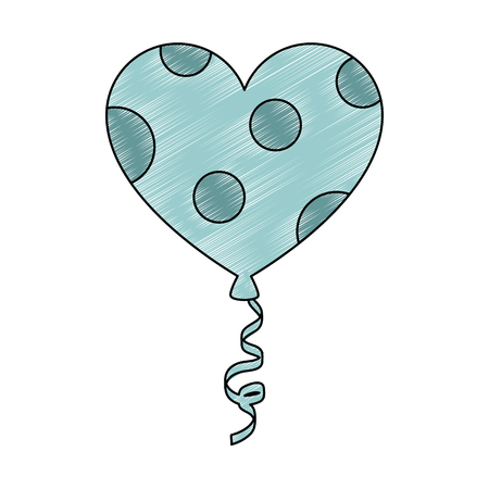 balloon air with heart shaped vector illustration designのイラスト素材