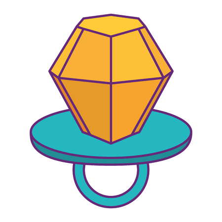 Diamond ring pin cartoon isolated on white vector illustrationのイラスト素材