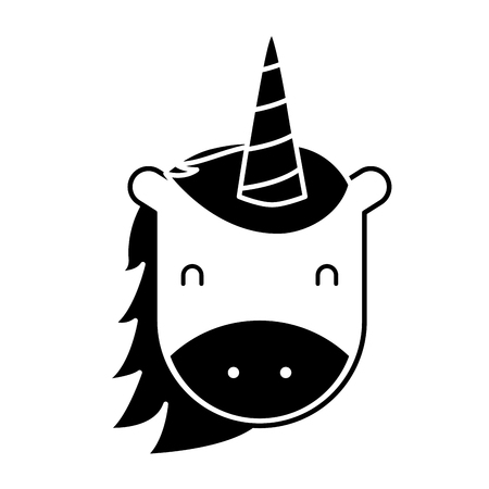 unicorn horned animal fantasy magic vector illustration pictogram designのイラスト素材