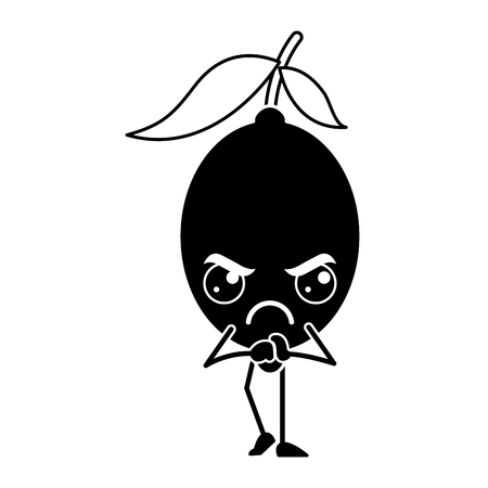 citrus lemon kawaii cartoon fruit vector illustration pictogram designのイラスト素材