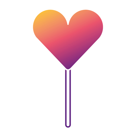 Heart shape lollipop sweet dessert vector illustration.のイラスト素材