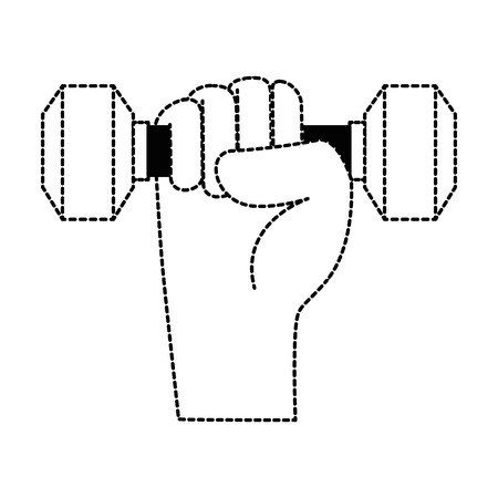 hand with weight lifting gym device vector illustration designのイラスト素材