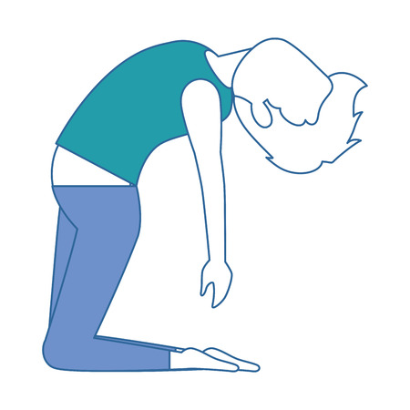 man practicing yoga avatar vector illustration designのイラスト素材