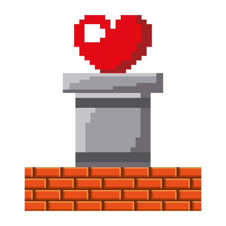 Heart love life video game vector illustration linear designのイラスト素材