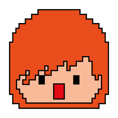 Pixelated face boy video game avatar vector illustrationのイラスト素材