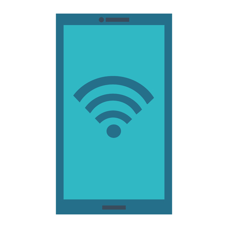 Smartphone device with wireless internet signal vector illustration design.のイラスト素材