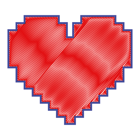Pixelated heart love romantic icon vector illustrationのイラスト素材