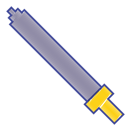 Pixel sword weapon warrior battle vector illustrationのイラスト素材