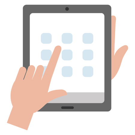 Hands user with tablet and security pattern vector illustration designのイラスト素材