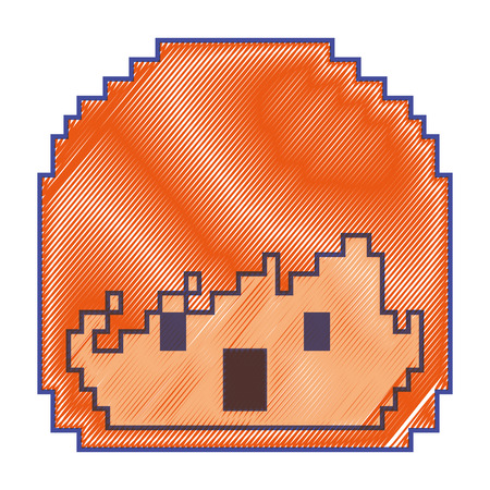 pixelated face boy video game avatar vector illustrationのイラスト素材