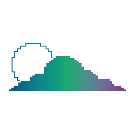 Pixelated cloud and sun weather day vector illustration blur background color gradientのイラスト素材