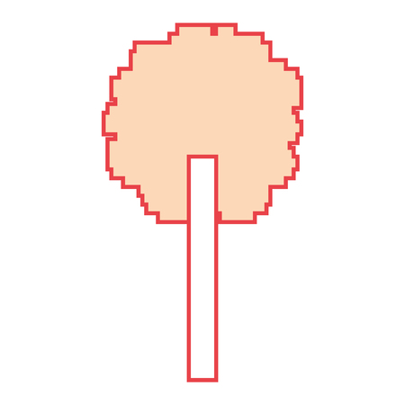 tree pixel foliage ecology design vector illustration orange color imageのイラスト素材