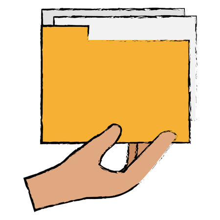 Hand with file folder documents icon vector illustration designのイラスト素材