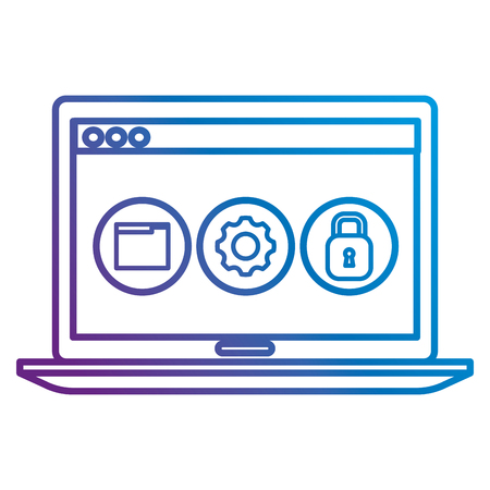 Laptop computer with template illustration designのイラスト素材