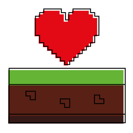 Heart love life video game vector illustrationのイラスト素材