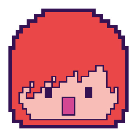 pixelated face boy video game avatar vector illustrationのイラスト素材