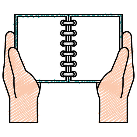 Hands with note book vector illustration designのイラスト素材
